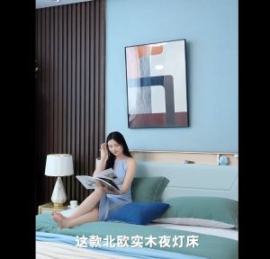 Nordic solid wood bed modern and minimalist double bed master bedroom king size 1.8m bedroom high box storage bed 1.5m wedding bed