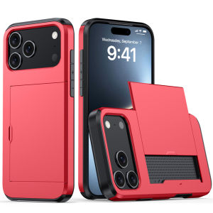 szhaiyu | Heavy Duty Phone Case for IPhone 17 16 Plus 15 Pro 15 14 13 12 11 Pro Max Wallet Card Holder Slide Hard PC Protective Cover