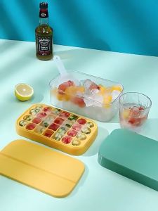 Yiha กล่องใส่น้ำแข็ง ถาดน้ำแข็ง ที่ทำน้ำแข็ง ถาดน้ำแข็งตู้เย็นของใช้ในครัวเรือน ice tray with cover