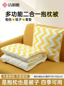 Dual-Purpose Pillow Blanket Grace Modern Simplicity Home Office Naptime Car Use Plush Removable Cover Square Waist Pillow