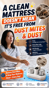ONE HOME Dust Mite Vacuum Cleaner with UV Light Sterilization Professional Wired High Suction Mattress Bed Mite Removal Deep Cleaning for Sofa Pillows Fabric Surface Long Power Cable Home Mite Killer Allergy Relief Pet Safe New Model