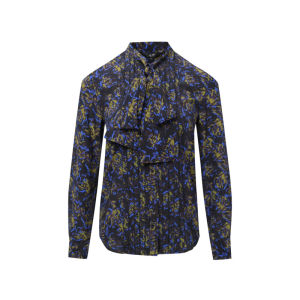 Designer Early Autumn Silk Print Blouse with Sash