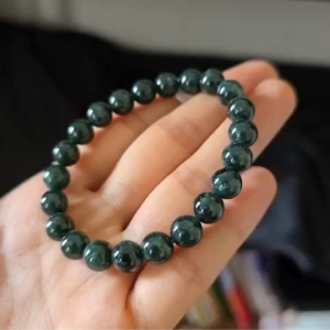 Q144 Vòng Lam Ngọc Jade A 8li màu đậm gần sang gà đen ko kén mệnh - Phong Thủy TUDO