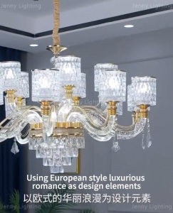 【Free Gift】Elegant Crystal Ceiling Light Living Room Lamp Crystal LED Ceiling Lamp Round Dining Room Bedroom Light Interior Decorative Lamp