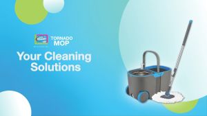 Home Gallery Tornado Mop Spin-Dry BIG Bucket W/ Wheels with 2 Microfiber Mop Heads Set | Original Spinner Mop | Floor Mop L51xW28xH27.5cm (ZT36)