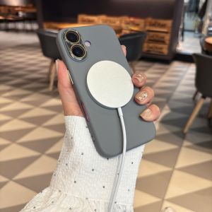 CHUQIAN | Gray Liquid Silicone Phone Case Shockproof Magsafe
