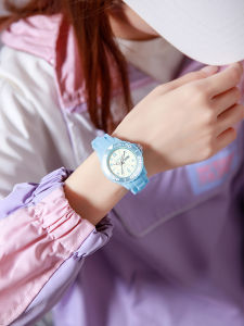 กันน้ํา นักเรียน นาฬิกาพร้อมจอแสดงผลปฏิทินสัปดาห์ มัธยมต้น สีขาว จอแสดงผล อินเทรนด์ เด็กผู้ชมขนาดเล็ก