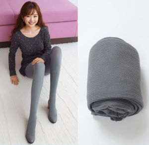 ถุงน่องลายทางสามมิติแบบเปิดเป้าไม่ต้องถอดสำหรับฤดูใบไม้ผลิและฤดูใบไม้ร่วงถุงน่องหลากสีถุงน่องผู้หญิงถุงน่องซับในกำมะหยี่หนาปานกลาง