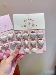 Elastic Pearl Heart Decorative Children Hair Ties