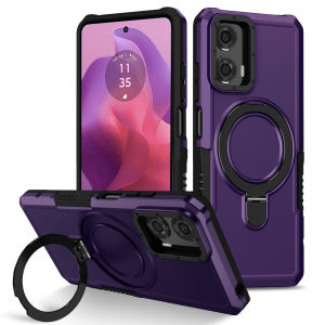 Luxury Armor Case for Moto G04 G04S G14 G22 G24 E13 E14 E32 G34 G54 G84 5G Ring Holder Slide Lens Stand Phone Cover Shockproof