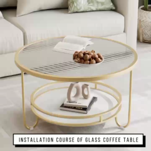 60CM โต๊ะกลาง โต็ะมินิมอล กระจกนิรภัย โต๊ะกลม สไตล์ Minimal เฟอร์นิเจอร์มินิมอล พร้อมส่ง แต่งบ้าน มินิมอล