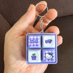 Bandai | Hello* Kitty Four Grid Sound Light Clicker Keychain Kawaii. Cute Fidget Toy Stress* Relief Toy Sensory Toy Squishy Party Gift
