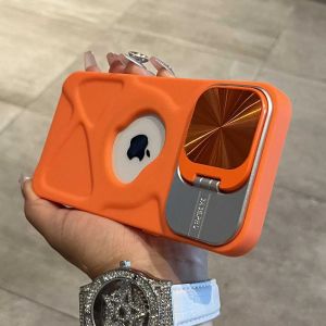 เคสแม่เหล็กมีรูติดโลโก้แฟชั่นสำหรับ Iphone 16 ProMax 16pro 15 pro 14 Plus 13 Pro Max 11 12 IPHONE Magsafe 16ProMax ตัวยึดแบบฝาพับปกป้องเลนส์เคสซิลิโคนนิ่ม Magsafe เคสลายเลนส์ CD