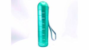 Metal Moisture Proof Weekly Pill Organizer Travel Hiking 7 Day Pill Box Case Waterproof Large Compartment to Hold Pills Vitamins