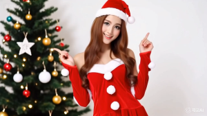 ชุดคริสต์มาส ชุดแซนตี้ แสงพืช กระโปรงเกาะ สร้างสุขภาพ พร้อมถุงมือ พร้อมส่งจาก ไทย