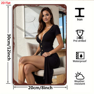 CIFbuy | 2D Metal Wall Art Decor Modern Female Theme Studio Painting 8x12 Inch Durable Rigid Sign Shop Bar Club Craft Gift
