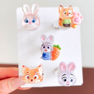 Zootopia Cartoon Rabbit 3D Glow-in-the-Dark Fun Resin Ring