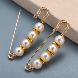 1-2pcs High Quality Korean Style Pearl Brooch Double Pin Mutiara Kerongsang Pin Tudung Kerongsang