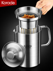 Korade | Stainless Steel 304 Oil Filter with Filter Net Large Capacity Oil Storage Bottle