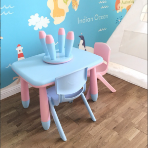 Thickened Childrens Plastic Table and Chair Kindergarten Study Table and Chair Baby Game Dining Table and Chair Toy Table (Table Price)