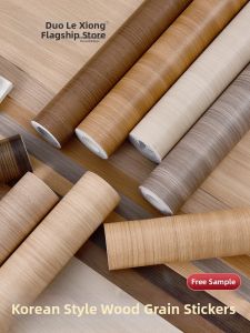 DOULEXIONG | Black Walnut Wood Texture Thickened Self-Adhesive Furniture Sticker