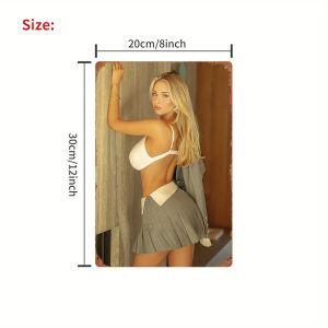 CIFbuy | 2D Metal Tin Sign 8x12 Inch Vintage Retro Woman Silhouette Wall Decor for Home Kitchen Bar Garden