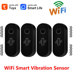 Tuya WiFi Vibration Sensor Door Window Glass Broken Smart Home Security Anti-theft Detection Smart Life APP Real-Time Alert