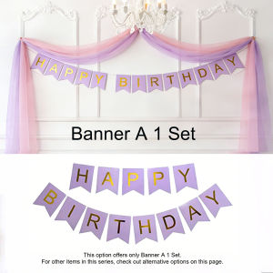 Purple Pink Birthday Party Decorations Set with Happy Birthday Banner Tissue Paper Pompoms Tassel Garland and Balloon Set