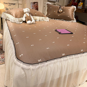 Suxuan | Cool Feeling Ice Silk Bed Skirt Set 3 Pieces