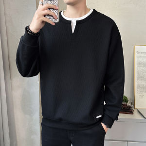 Áo Nỉ Thường Ngày Dài Tay Cổ Tròn Giả Hai Mảnh Cho Nam Áo Nỉ Thường Ngày Cổ Tròn Dài Tay Phong Cách Thường Ngày Cho Nam