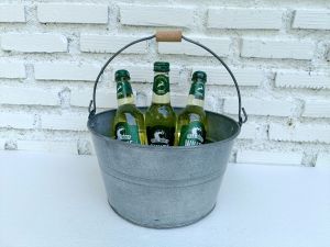 ถังน้ำหูหิ้ว ถังสังกะสี กระป๋องน้ำสังกะสี ถังแช่เครื่องดื่ม สำหรับแช่ไวน์  แช่น้ำผลไม้ ผลิตในไทย งานสวยคลาสสิค