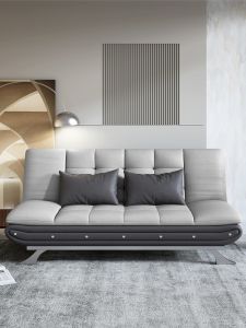 โซฟาเบดผ้าเทคโนโลยีใช้ได้สองแบบพับได้เรียบง่ายทันสมัยแบบประหยัดเตียงเดี่ยวและเตียงคู่ขนาดเล็กโซฟาเบดอเนกประสงค์