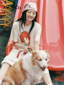 MO&Co. | Casual Relaxed Drop Shoulder Pet Print T-shirt