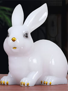 Elegant Office Desktop Cartoon Rabbit Decorations Living Room TV Bar Cabinet Home Decorations Good Luck Moving in