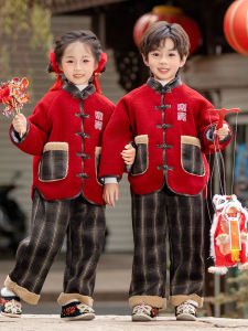 Boys Winter Jacket Fleece Lined New Year Visiting Clothes Red Little Kids Clothing Winter Outfit Childrens Casual Sportswear