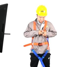 Safety Belt Full Body Harness Fall Protection Absorber Parachute Type Polyamide Lanyard Double Large D-Hook Protect Belt