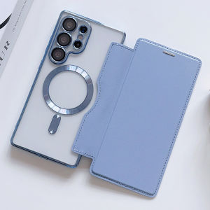 Magnetic Flip Leather Wallet Card Bag Holder Phone Case for Magsafe Samsung Galaxy S26 Ultra S25 Edge S24 S22 Plus S23 Fe Cover