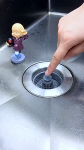 KUWO  Stainless Steel Kitchen Sink Bouncing Core Drainer Sink Filter Basket Wash Basin Water Blocking Cover Leaking Plug Kitchen Sink Drain Filter