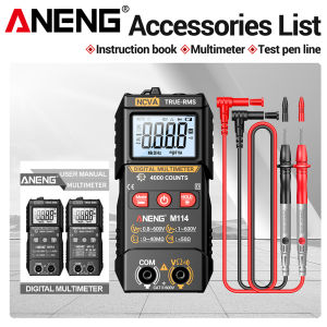 ANENG M114 Digital Multimeter 4000 Counts NCV Non-Contact Voltage Detection Auto Range Flashlight for Electrician Tools
