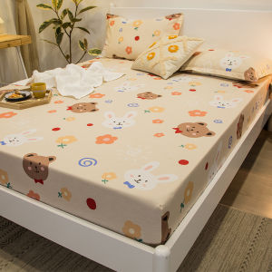 100% Cotton Quit Cover One-Piece Pure Cotton Non-Slip Bed Cover Mattress Cover Simmons Dirt-Proof Cover All-Inclusive Bed Sheet Bedspreads