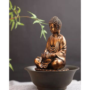 1pc USB powered Poly resin indoor and outdoor meditation Buddha water features Asian Zen Buddhism waterfall fountain