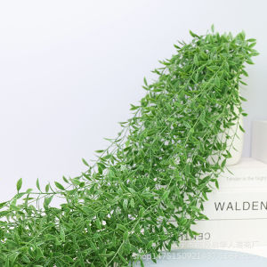 Artificial Hanging Vine Weeping Willow Plastic Greenery Leaves Faux Ivy Garland Fake Plant for Indoor Outdoor Garden Door Wall Baskets Wedding Party Green Home Decoration