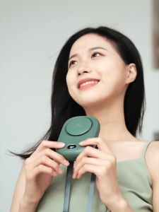 MAJOE พัดลมห้อยคอแบบไม่มีใบ พกพาสะดวก ชาร์จ USB กลางแจ้ง พกพาสะดวก ใหม่แขวนคอพัดลมแบบพกพา 2000 mAh USB Wind with Power Display