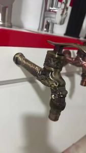 1 Pcs Faucet Brass Antique Bronze Washing Machine Crane Decorative Outdoor Faucet Vintage Garden Bibcock Tap Wall Mounted