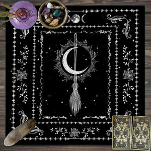 VIKAMA Chiêm Tinh Học Tarot Khăn Trải Bàn Mặt Trời Mặt Trăng Mặt Pha Mặt Trăng Huyền Bí Huyền Bí Bàn Thờ Vải Bói Toán Thảm Bền Hiện Đại Trang Trí Nhà Cửa