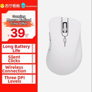 Thundergod ML101 Wireless Mouse 2.4G Lightweight Silent Long Battery Life White Mouse Optical Work Method 10M Wireless Distance