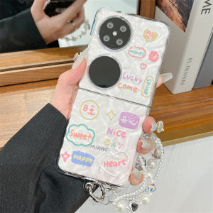 Huawei Pocket2 New Model Phone Case FengShui Happy Use Transparent Anti-Fall Exterior Mens Womens Couple Wave Pattern Hand- Held Chain Hard Protective Cover