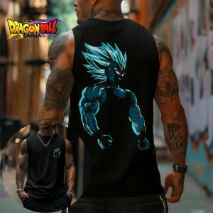 Bandai | Mens Vest Ice Blue Explosive Super Competition Sun Wukong Sports T-shirt Fitness Out of The Street Versatile Top Does Not Bind