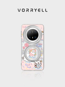 VORRYELL | Cute Dog Pattern Transparent Magnetic Mobile Phone Case with Rotatable Stand