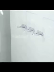 Multi-purpose Sticky Hook Shower Gel Rack Wall-mounted Shelf Hook for Kitchen and Bathroom Transparent Ring Hook Holde